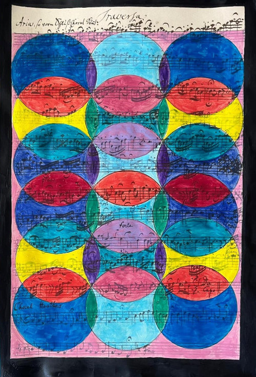 Painting on Klee & Bach Sheet Music 2