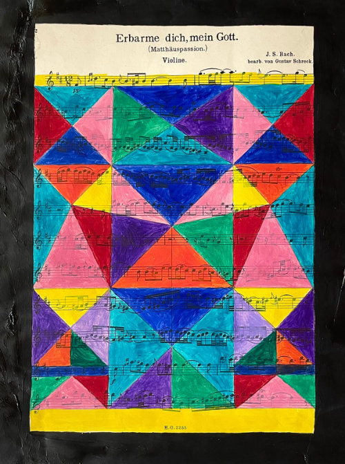 Painting on Klee & Bach Sheet Violine P. 1